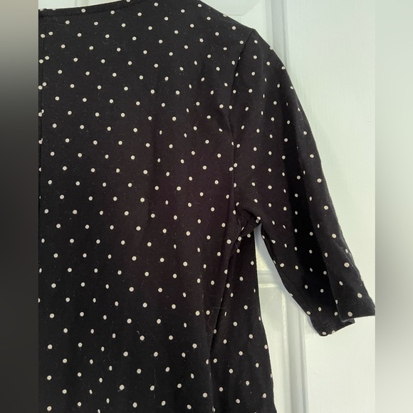 Black maternity wrap dress midi length fitted wrap dress small polka dot - Picture 6 of 6